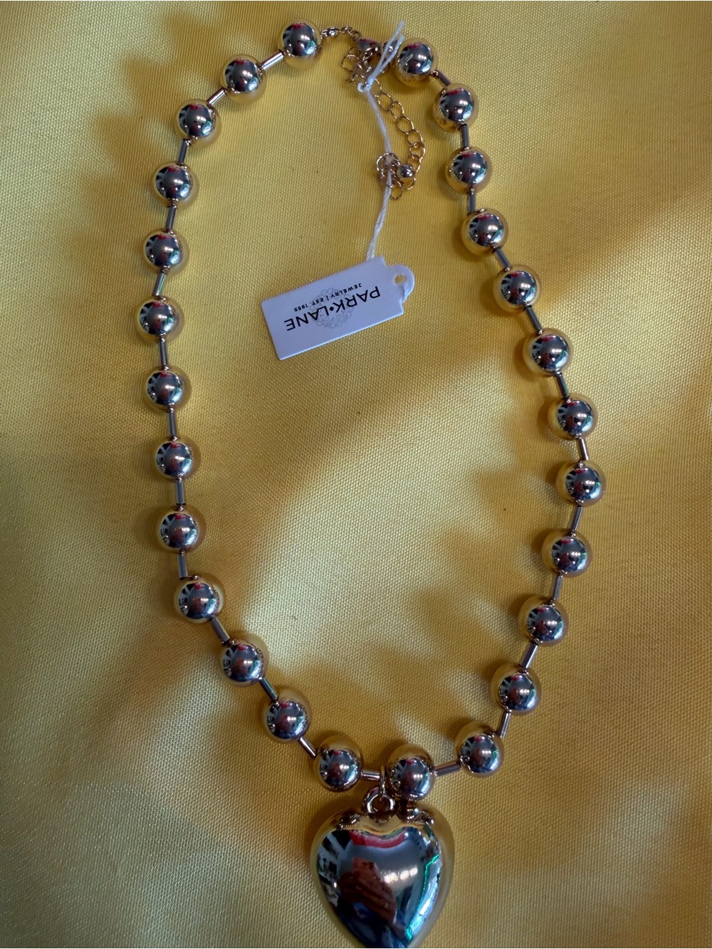 Park Lane Gold-Tone Heart Pendant Beaded Necklace